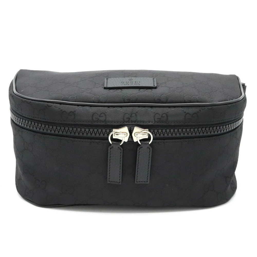 Gucci GG Waist Bag Body Shoulder Leather Black